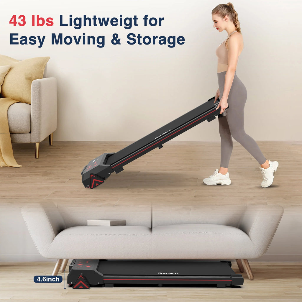 Black Incline Walking Pad Treadmill J701386