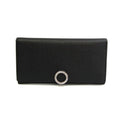 Pre-Owned Black Leather Long Wallet N46734