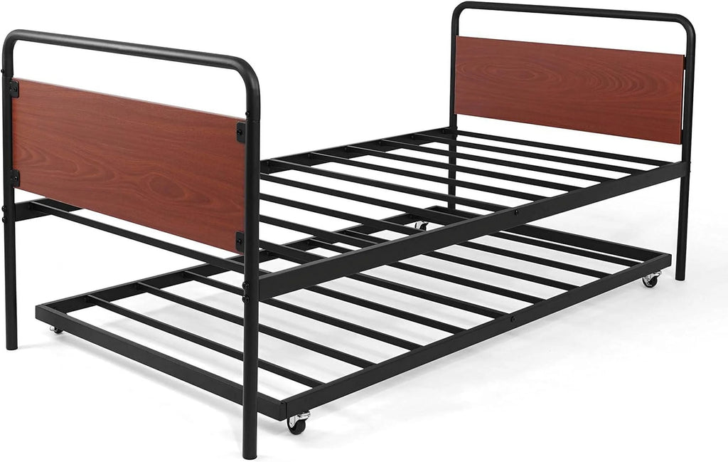 Round Corner Daybed and Trundle Set Metal Bed Frame P443