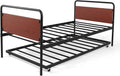 Round Corner Daybed and Trundle Set Metal Bed Frame P443