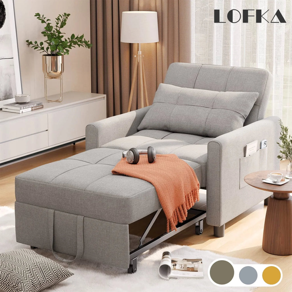 Gray Convertible Sofa Bed W31246