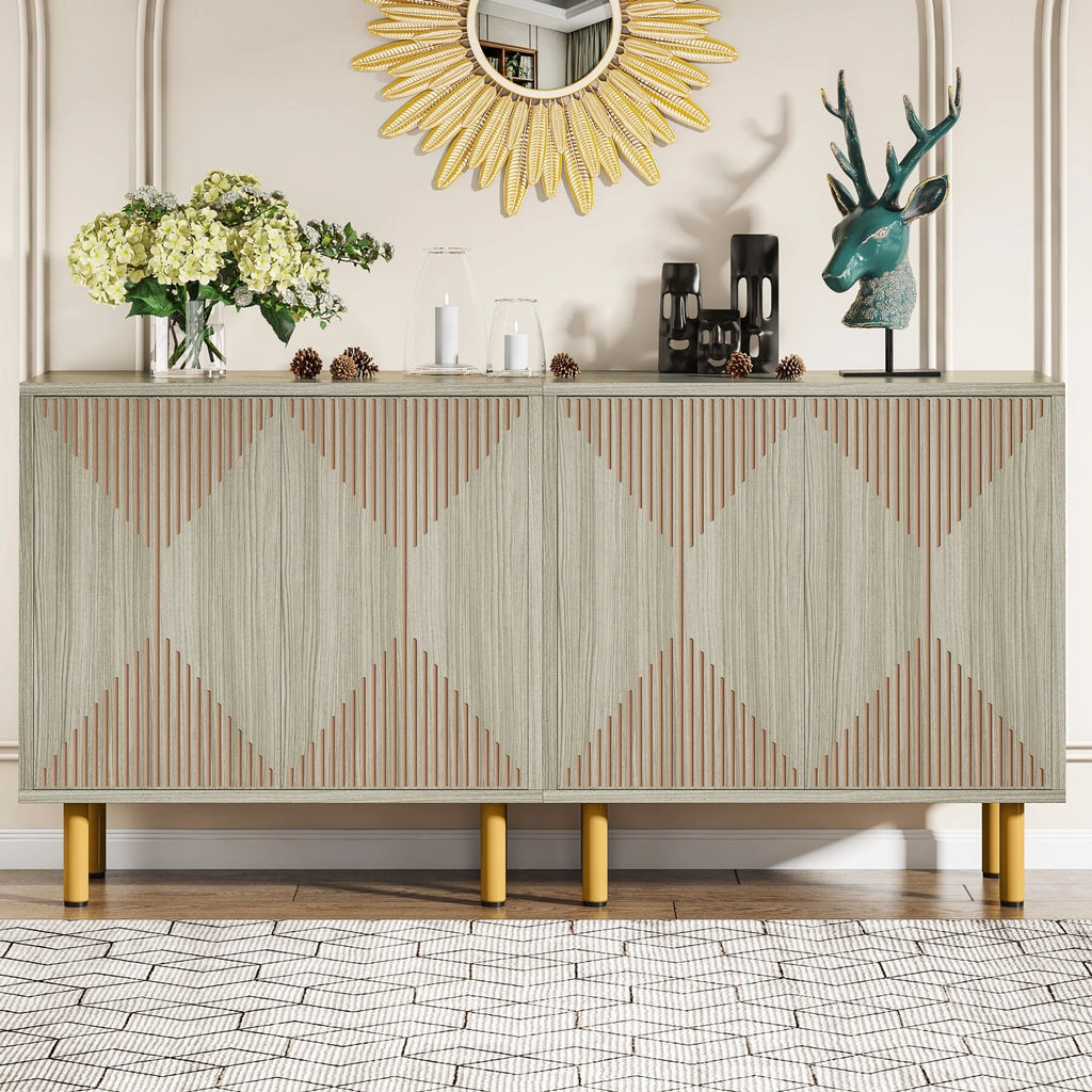 Grey Sideboard Buffet Cabinet with Doors O4898