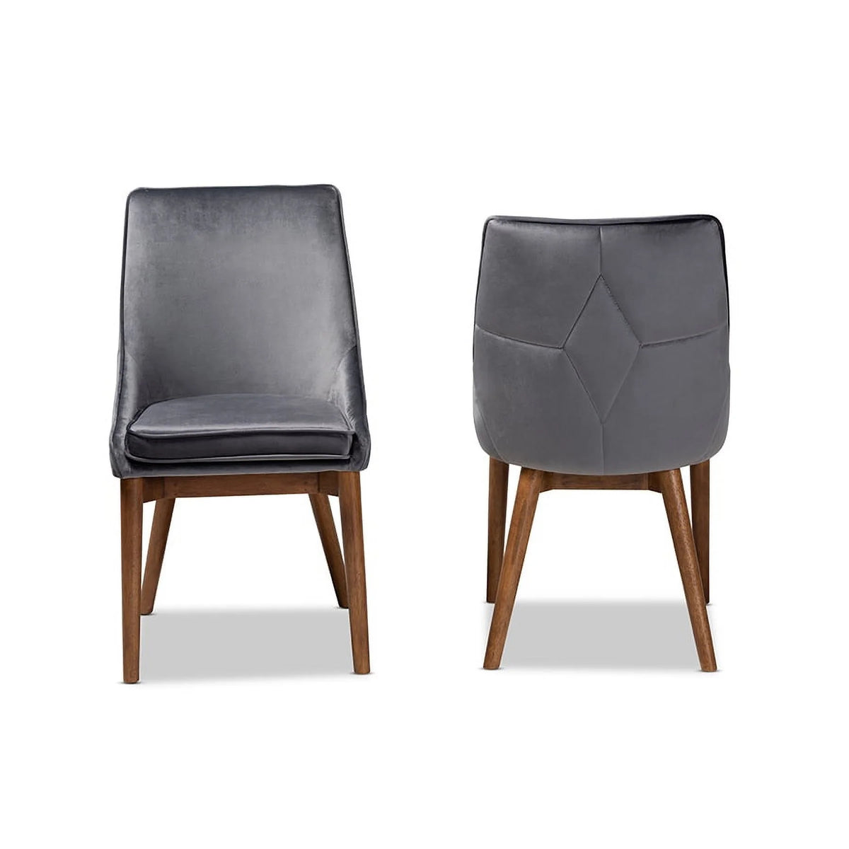 Grey Velvet 2-Piece Dining Chair Set Z813