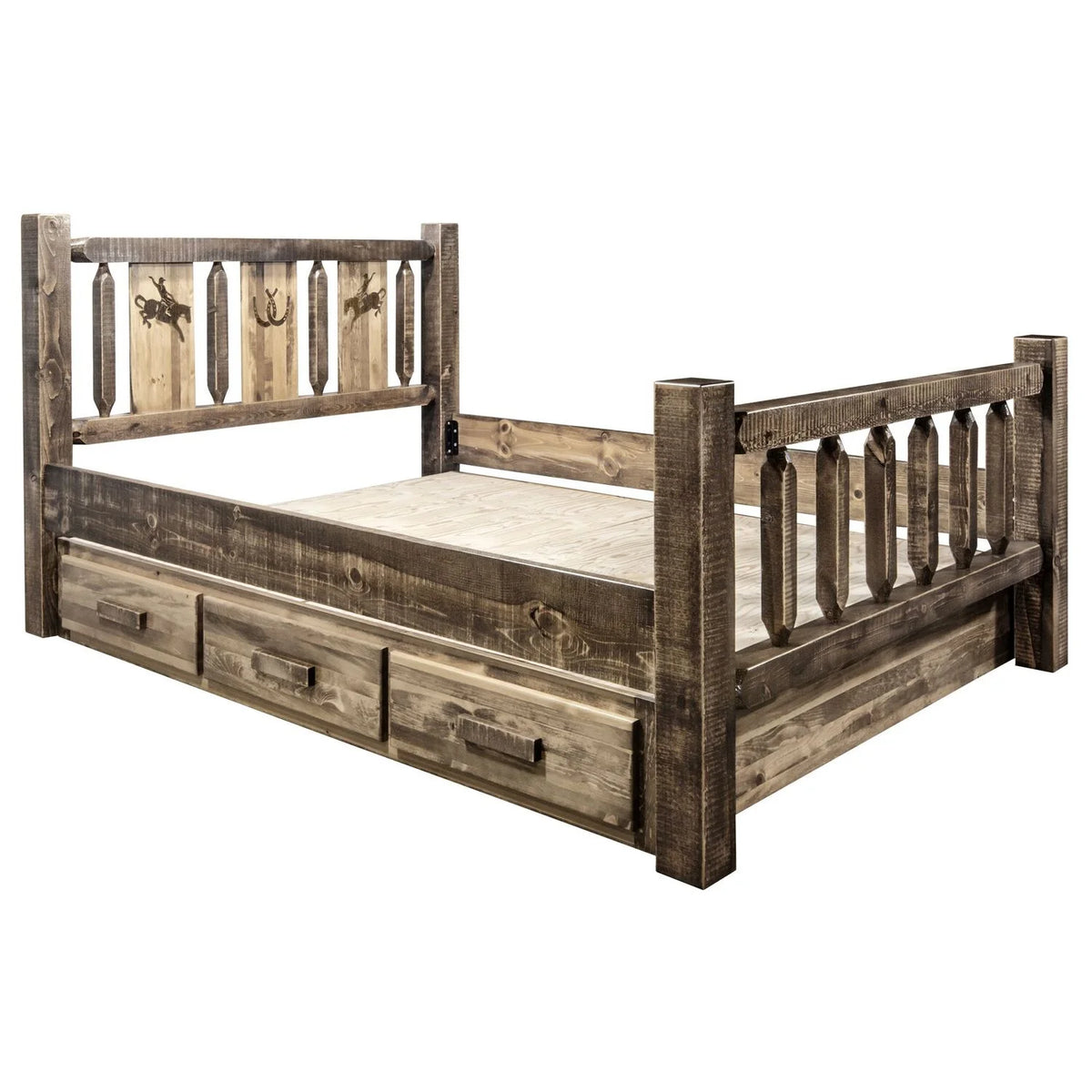 Brown Wood Twin Storage Bed M228811