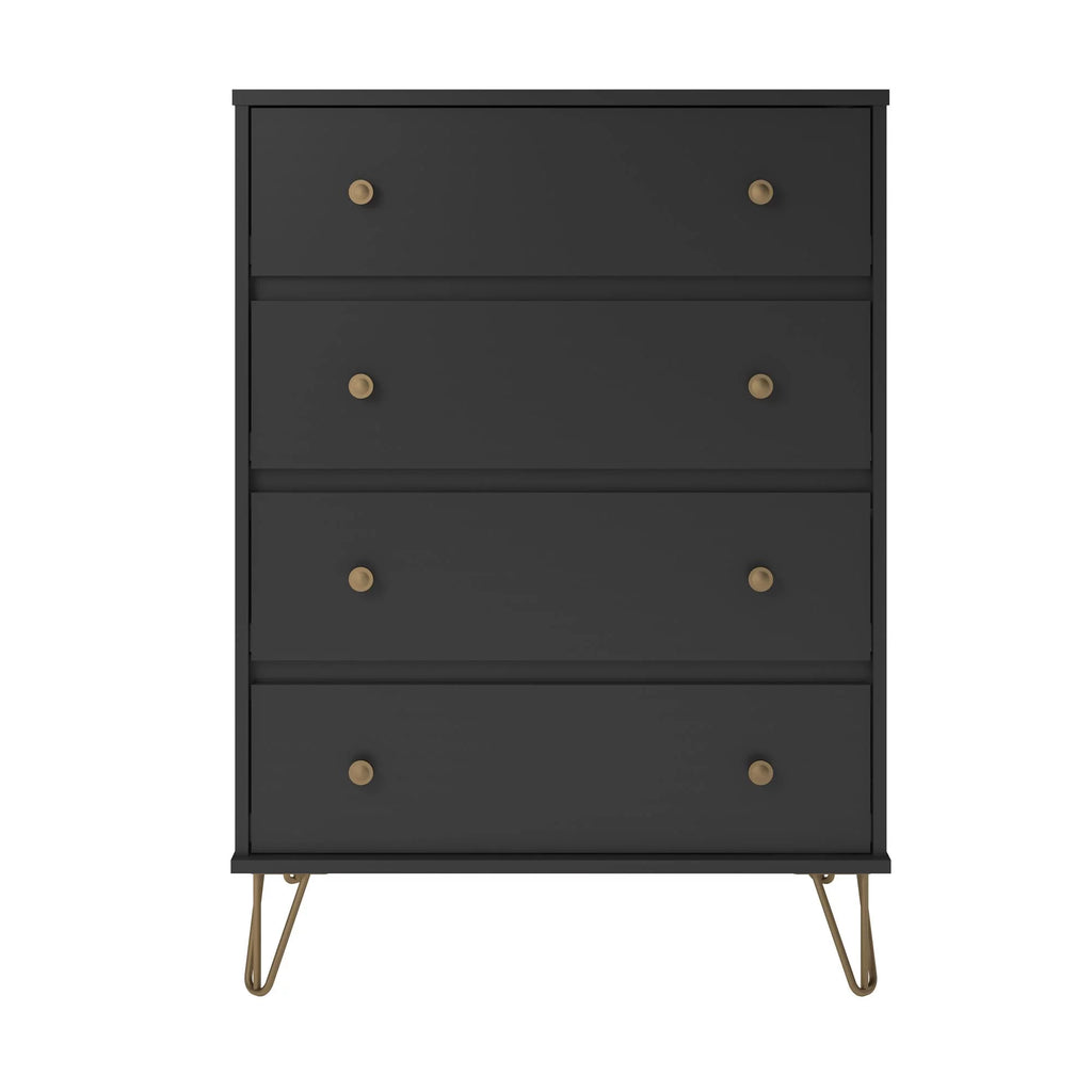 Black 4 Drawer Dresser X3197