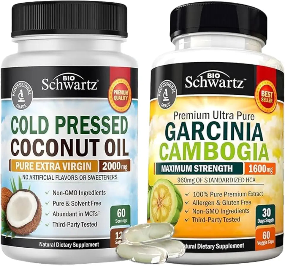Garcinia Cambogia Supplement and MCT Coconut Oil Capsules W154
