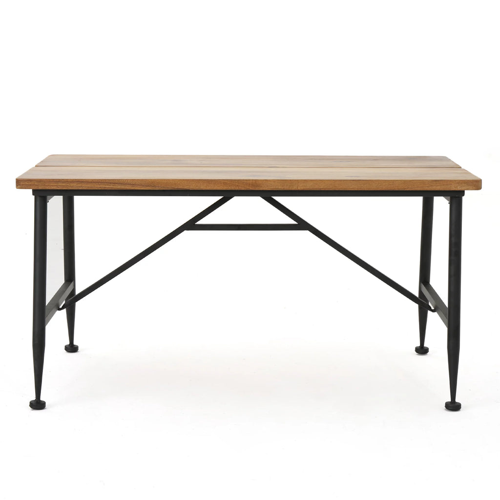 Acacia Wood Coffee Table with Iron Accents I954