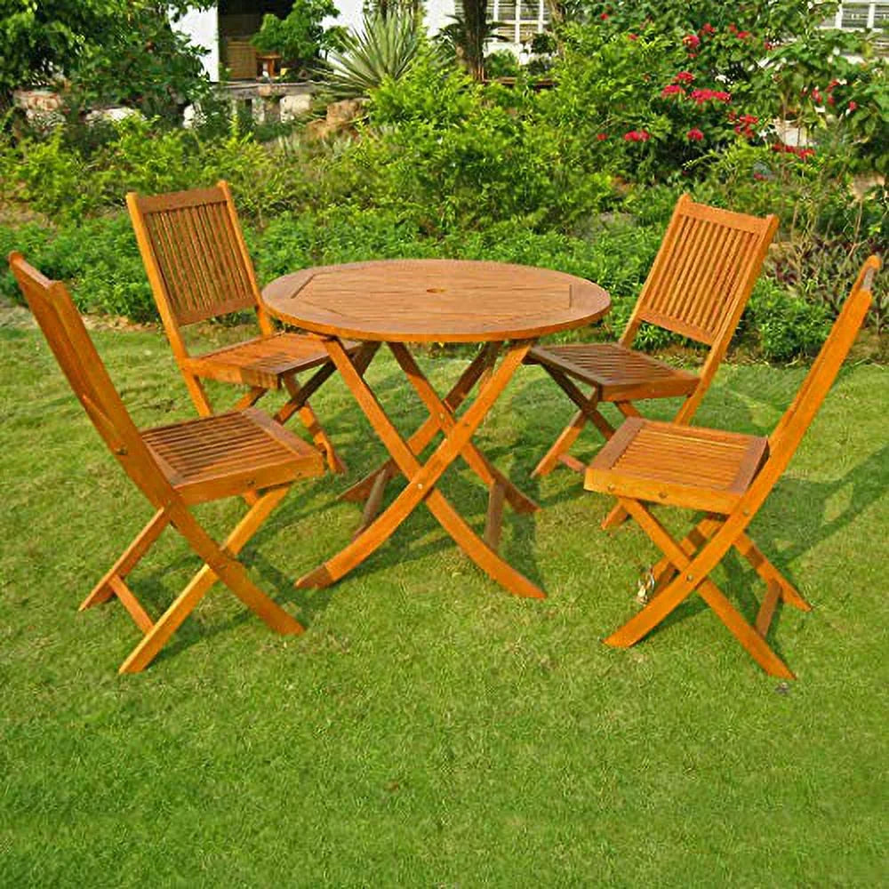 Balau Wood 5 Piece Patio Dining Set Y720