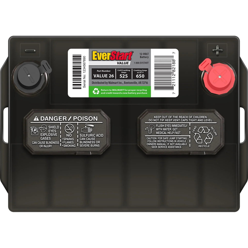 Lead Acid Automotive Battery Group Size 26 12 Volt 525 CCA O477922