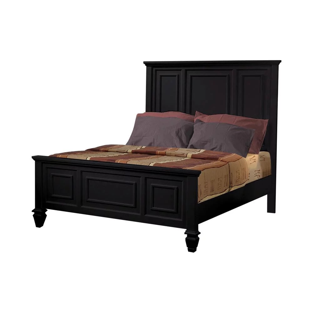 Queen Panel Bed with High Headboard Black R900825