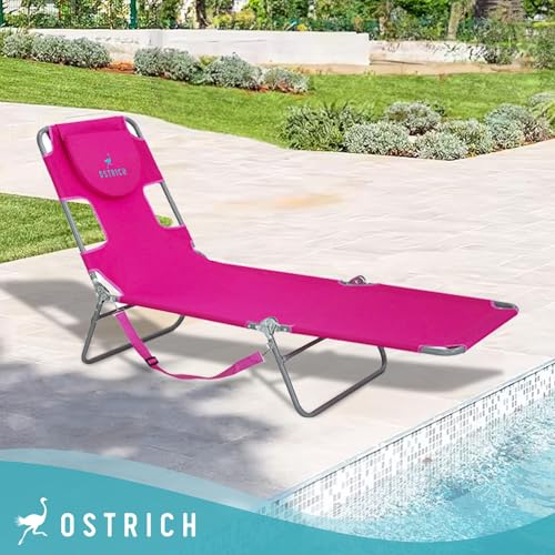 Blue Folding Reclining Outdoor Chaise Lounger A14497