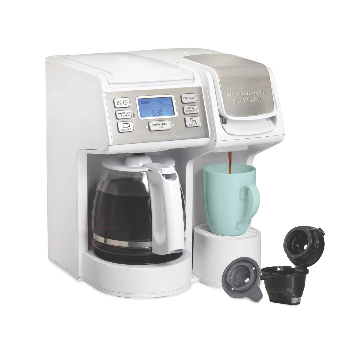 White Stainless Steel Coffee Maker M137878