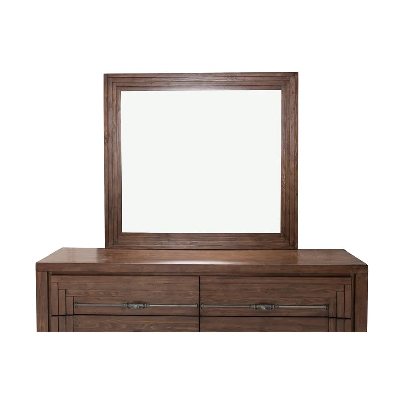 Rustic Brown Wood Dresser with Mirror M508