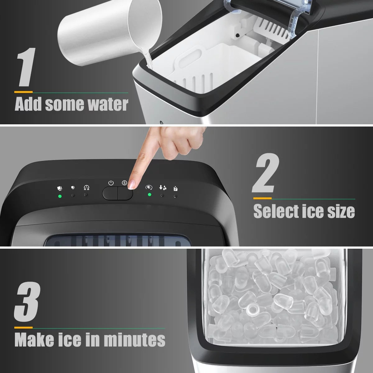 Stainless Steel Countertop Ice Maker with Scoop P485