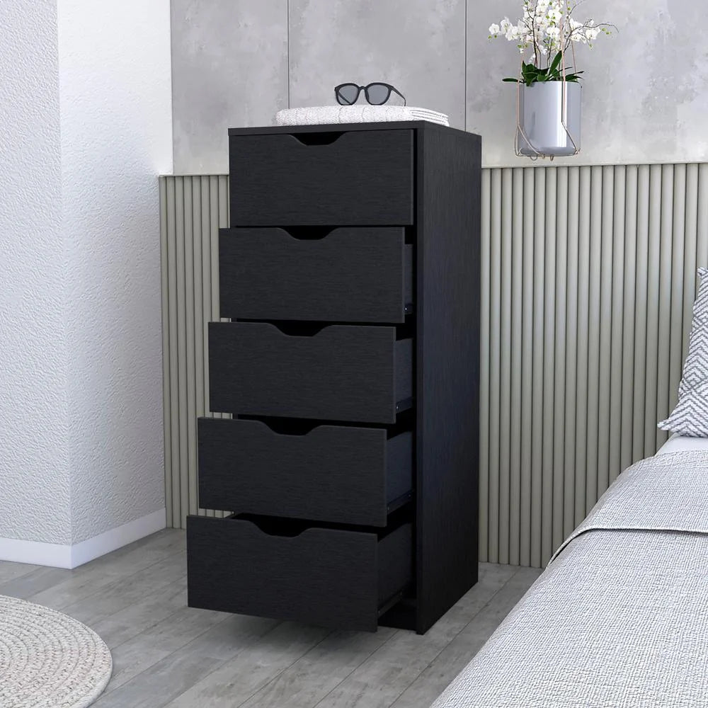 Black 5 Drawer Dresser W3215