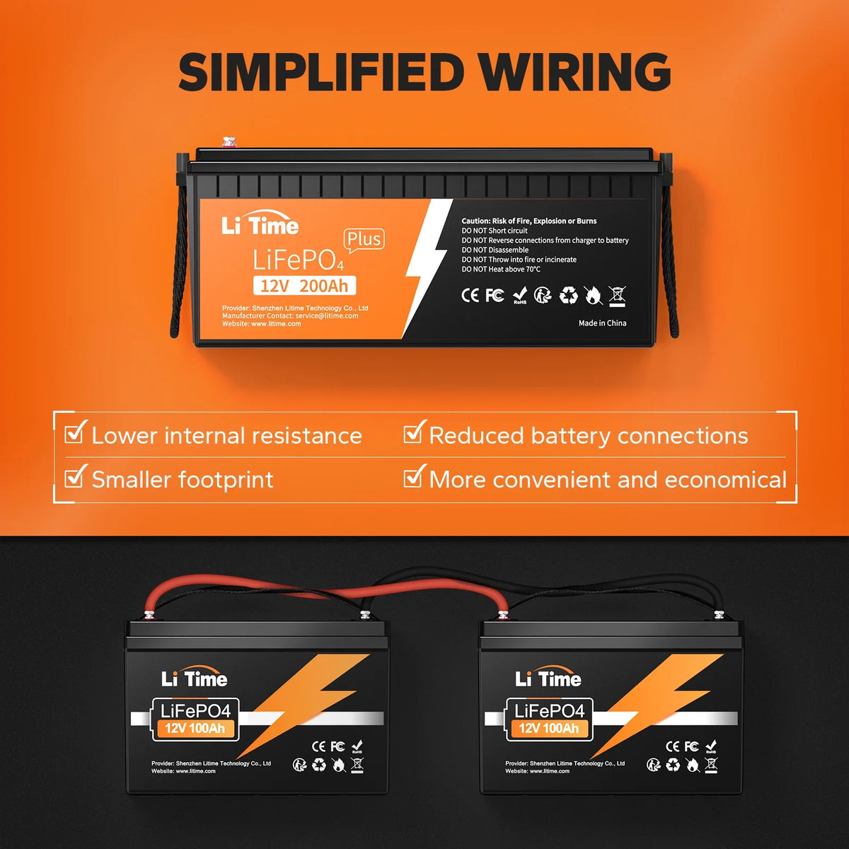 12V 200Ah Lithium LiFePO4 Battery V187189