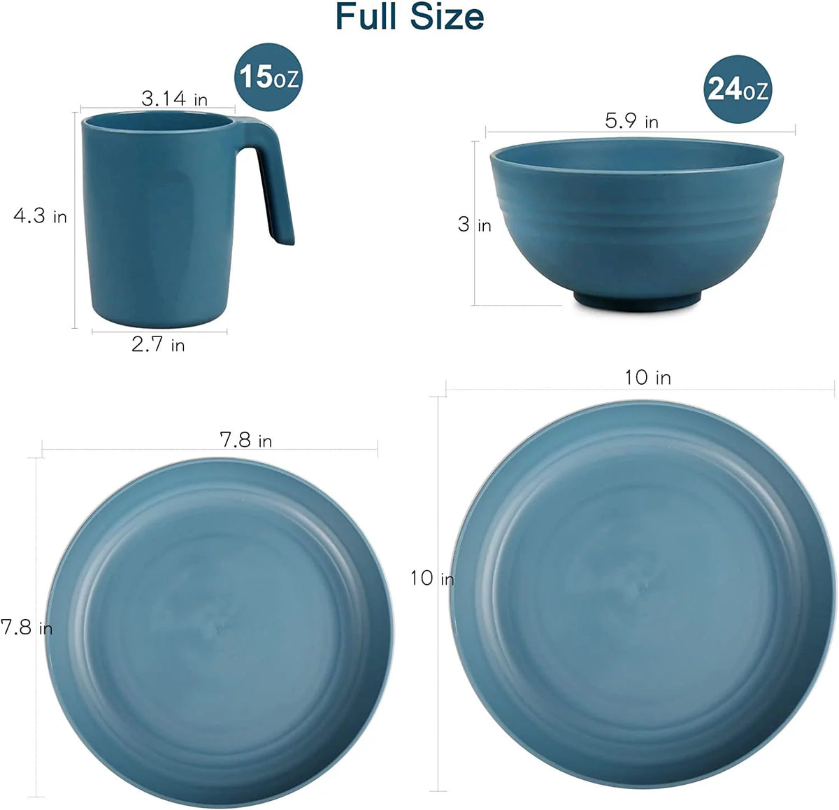 Plastic 36PCS Dinnerware Set Microwave Safe Service for 6 Multicolor F145