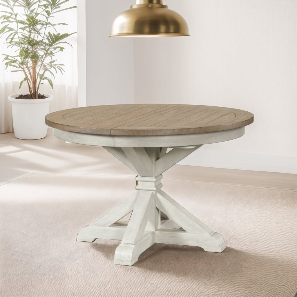5-Piece Round Pedestal Dining Set with 4 Side Chairs J2481