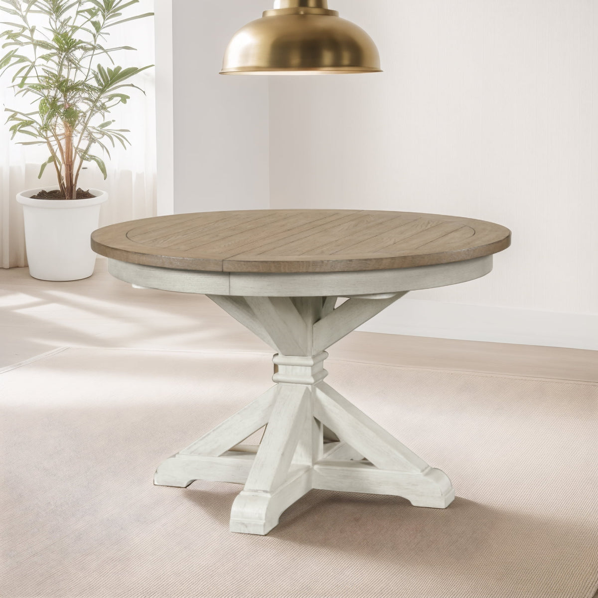5-Piece Round Pedestal Dining Set with 4 Side Chairs J2481