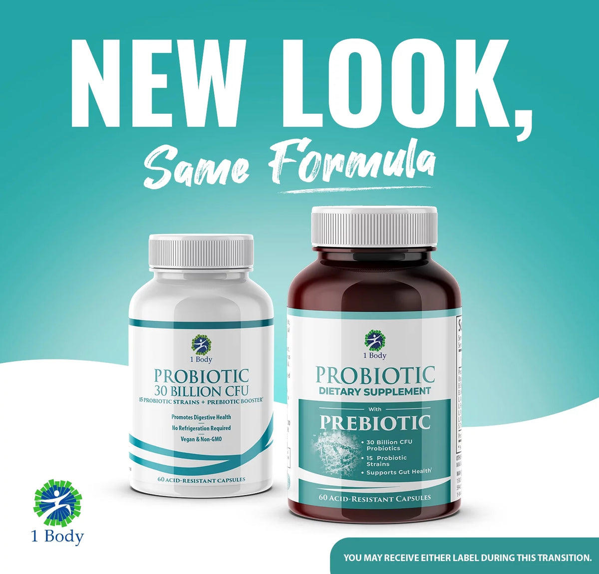 Probiotic 30 Billion CFU Supplement with Prebiotics 120 Vegan Capsules T157