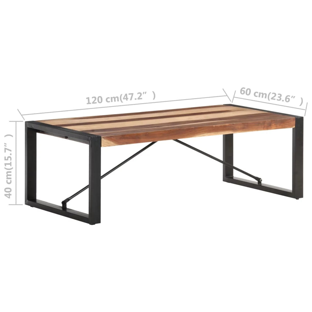 Acacia Wood Coffee Table with Steel Legs S71208