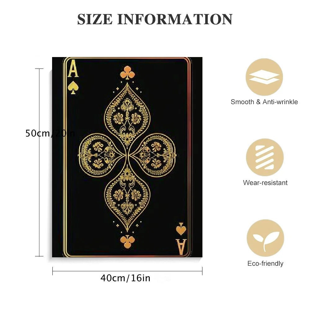 Playing Cards Wall Art Canvas Black and Gold Q308302
