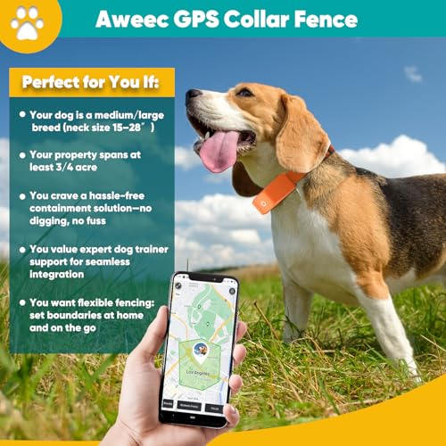 Electric Dog Fence with Training Collar, Rechargeable Waterproof Collar V73708