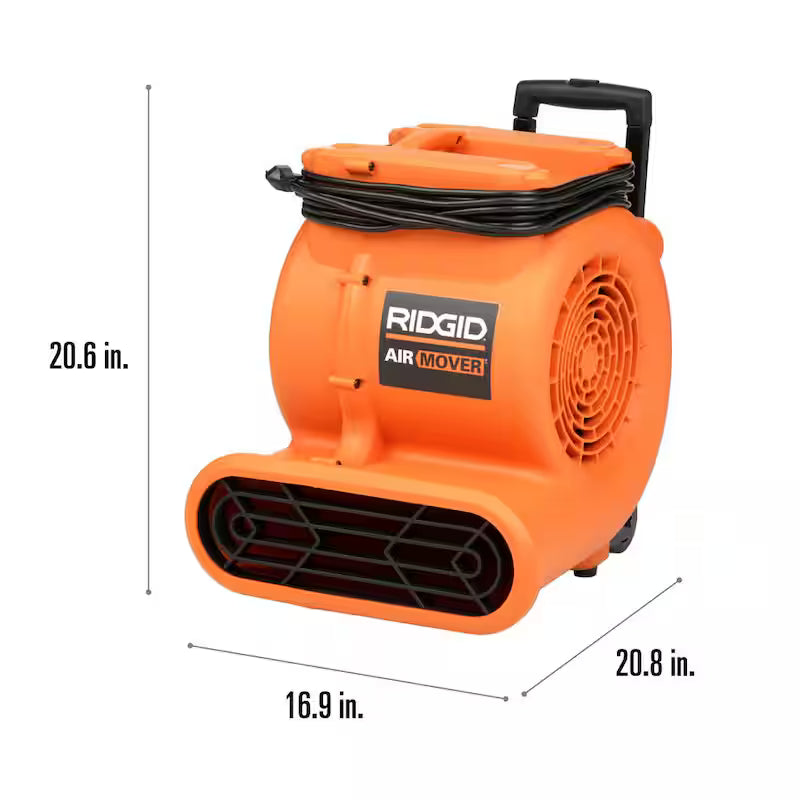3-Speed Portable Blower Fan Air Mover with Collapsible Handle and Rear Wheels X80209