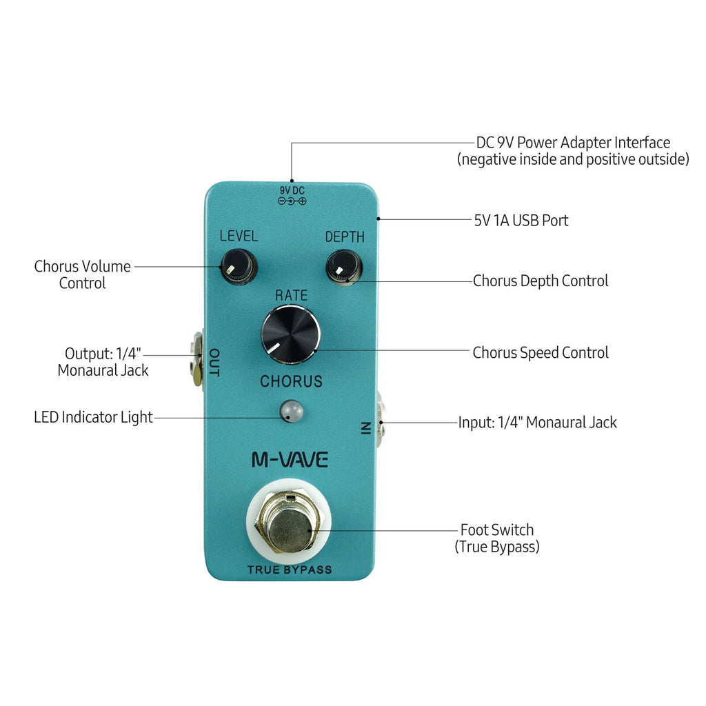 Analog Chorus Guitar Effect Pedal V604