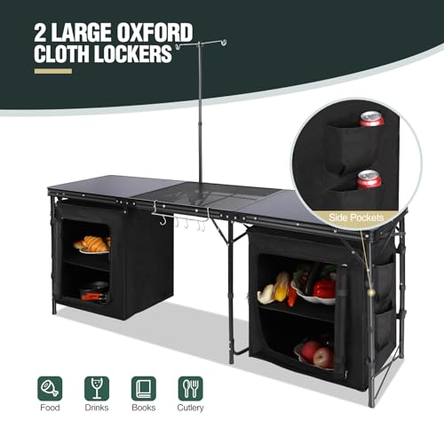 Lightweight Portable Camping Kitchen Table with Sink M624298
