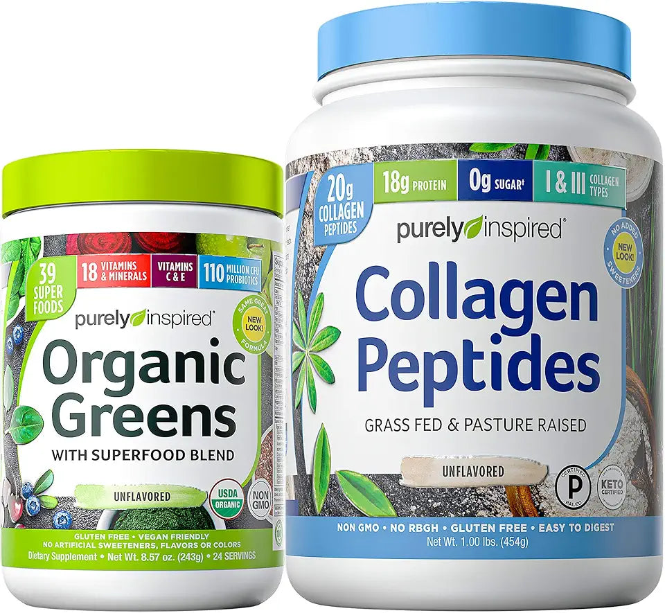 Organic Greens Superfoods Powder and Collagen Peptides Powder L40658