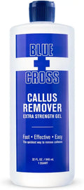 Blue Cross Callus Remover Gel for Feet or Heel, Extra Strength Professional Nail Care, File, Shaver, Scrubber & Pumice Stone Alternative for at Home Manicure/Pedicure Results, Pro Size 946ml, 32oz J492231