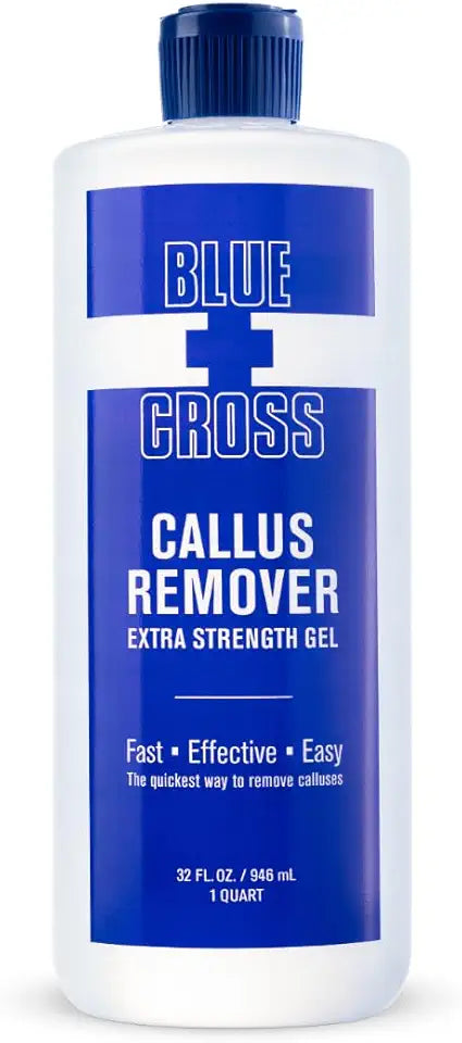 Blue Cross Callus Remover Gel for Feet or Heel, Extra Strength Professional Nail Care, File, Shaver, Scrubber & Pumice Stone Alternative for at Home Manicure/Pedicure Results, Pro Size 946ml, 32oz J492231