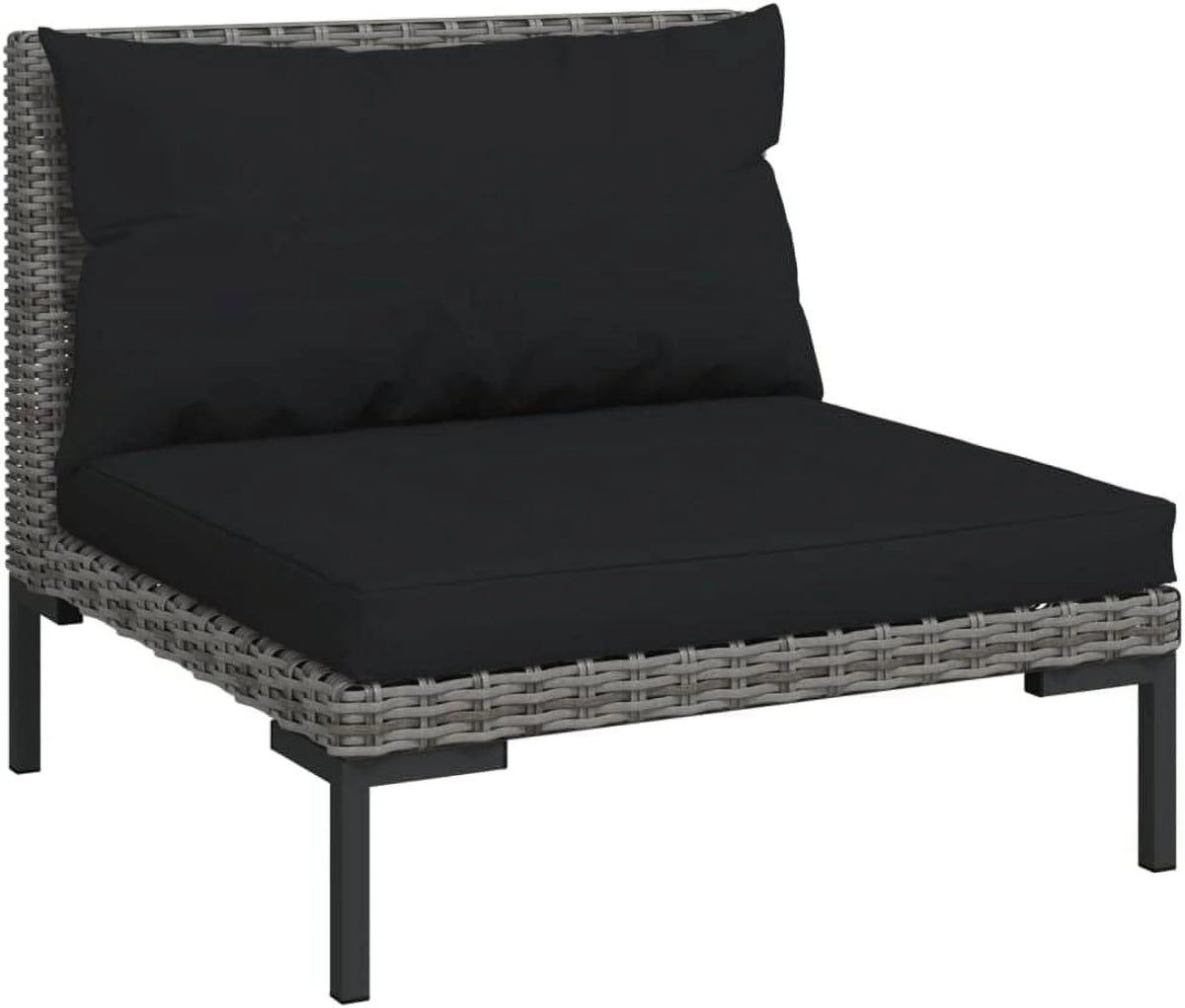 Dark Gray 13 Piece Poly Rattan Patio Sofa Set with Cushions K7928