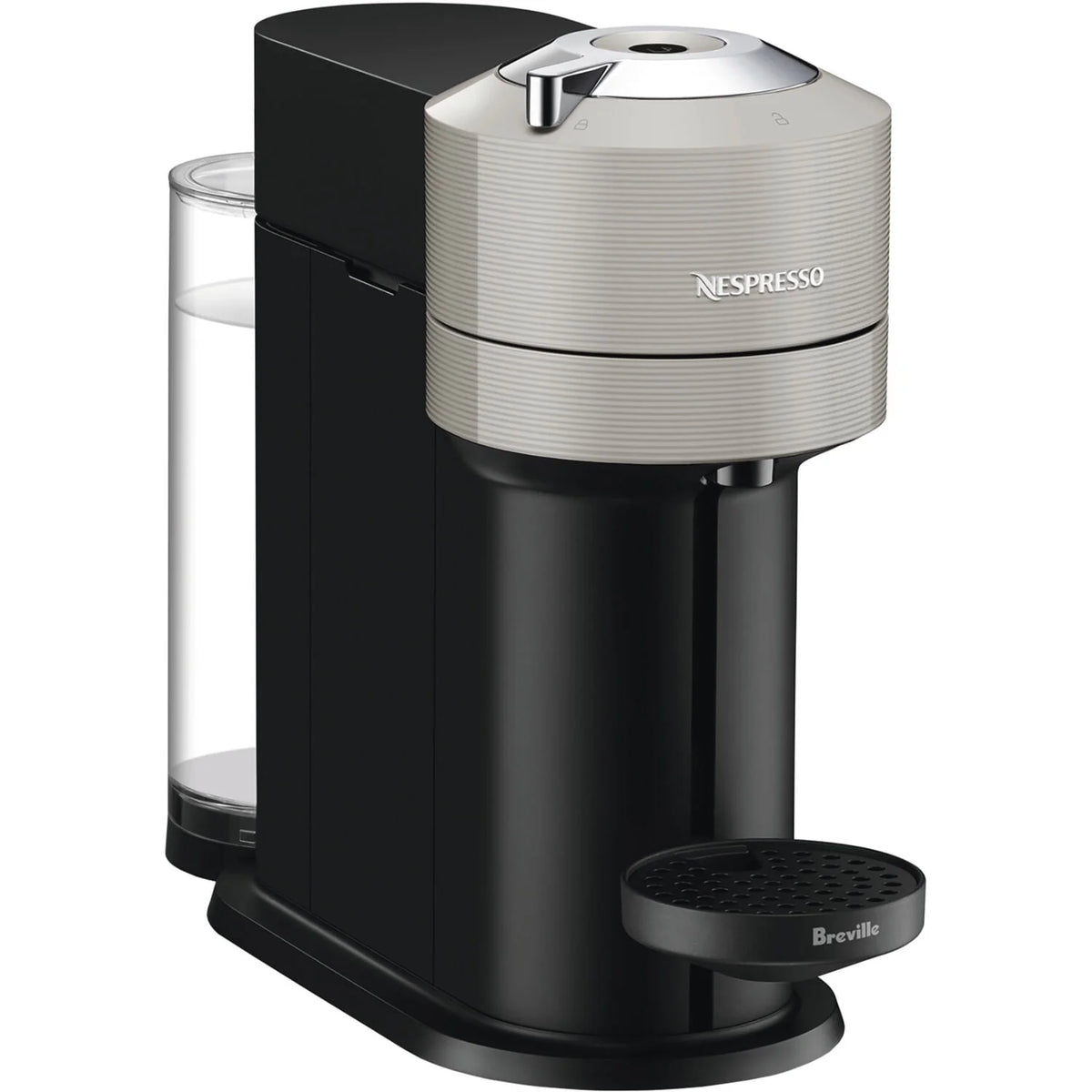 Light Gray Coffee and Espresso Maker with Black Milk Frother H814