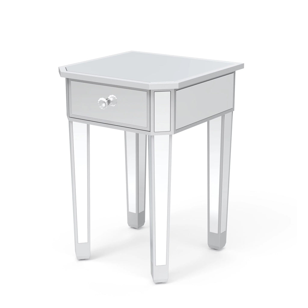 Mirrored Nightstand End Table with Drawer G260616