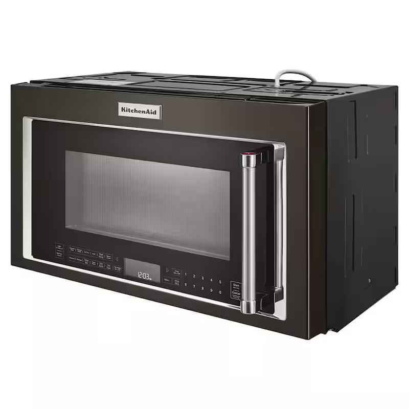 1800-Watt Over the Range Microwave with Air Fry in Black Stainless Steel V4693
