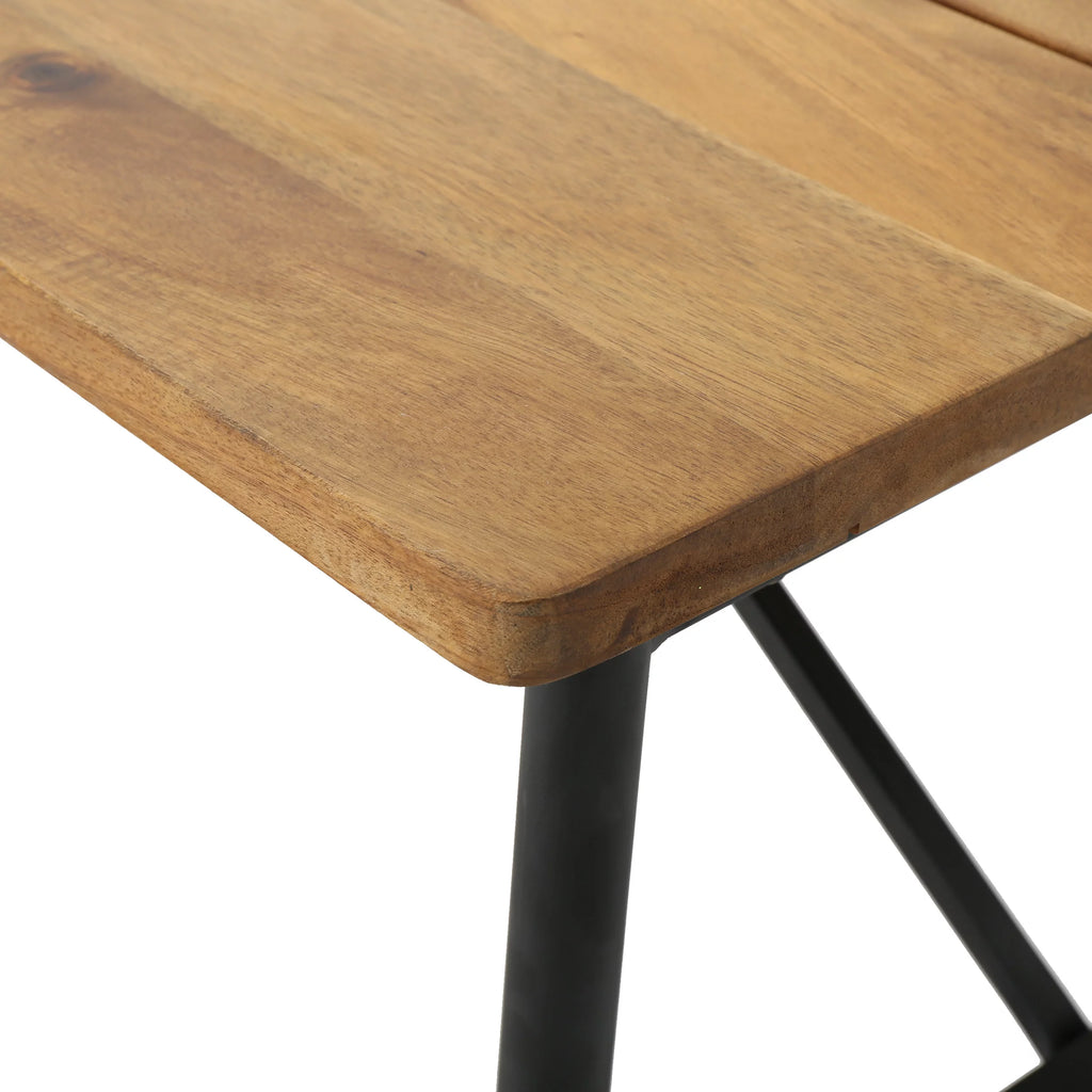 Acacia Wood Coffee Table with Iron Accents I954