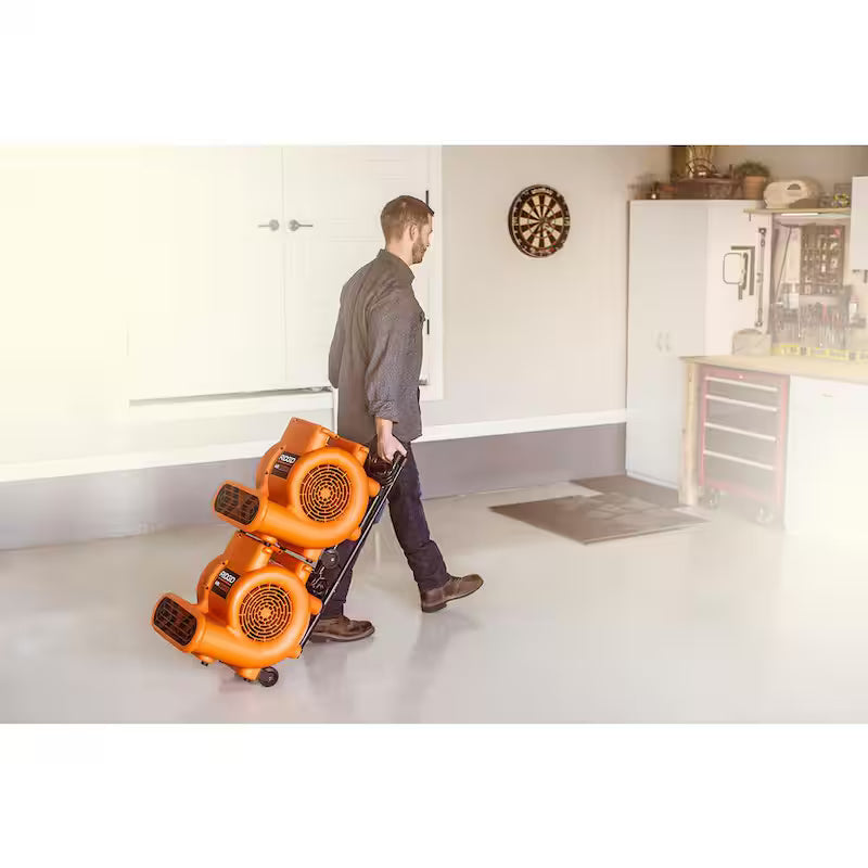 3-Speed Portable Blower Fan Air Mover with Collapsible Handle and Rear Wheels X80209