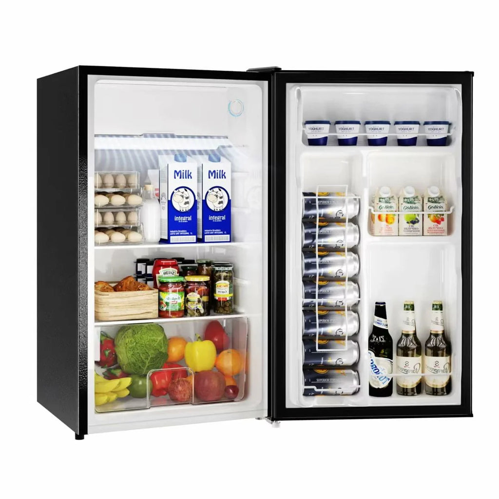 Compact Fridge with Freezer, 3.2 cu.ft., 5 Adjustable Temperatures, Reversible Door, Silver L716