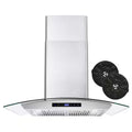 30 in. Stainless Steel Ductless Wall Mount Range Hood with Carbon Filter Kit A136446
