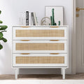 Modern 3 Drawer Rattan Wooden Dresser X47426