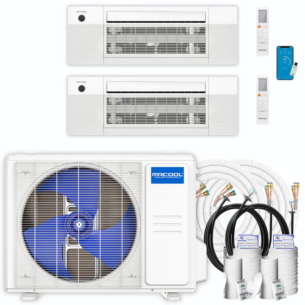 21,000 BTU 2 Zone Ceiling Cassette Ductless Air Conditioner and Heat Pump Z884560
