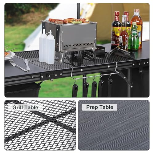 Lightweight Portable Camping Kitchen Table with Sink M624298