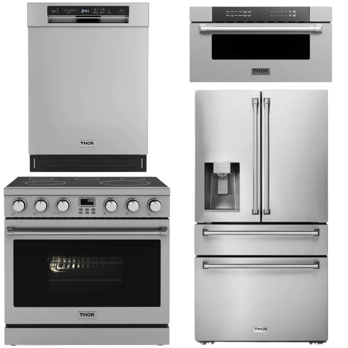 36 Electric Range, Refrigerator, Dishwasher and Microwave I425210