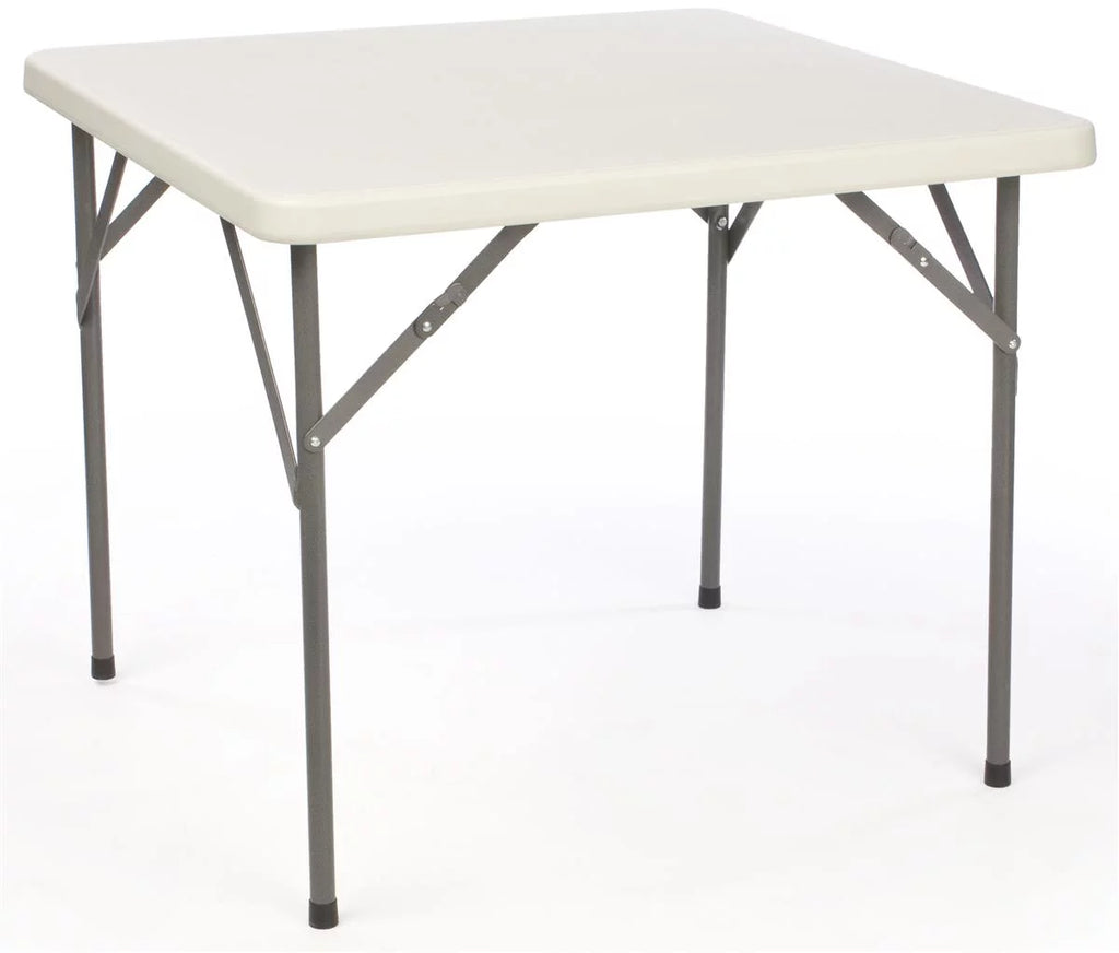 34-inch Square Folding Table with Molded Top, Steel Legs C564