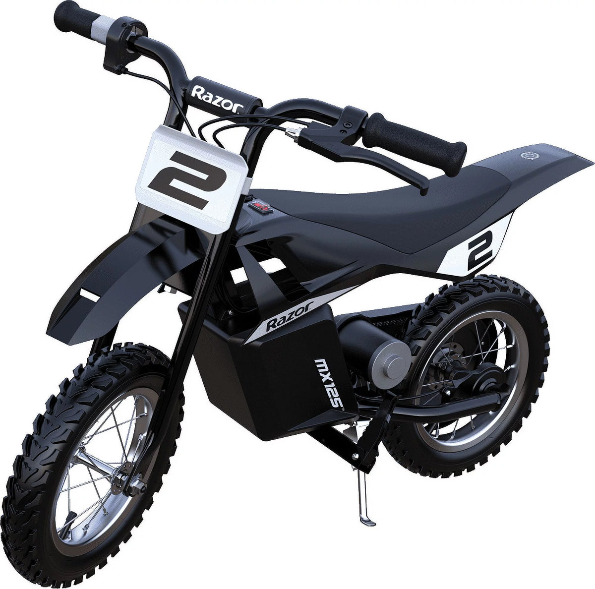 Black Electric-Powered Dirt Bike X2987