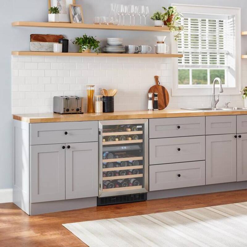 24 in. Built-in 51-Bottle Stainless Steel Wine Cooler A669