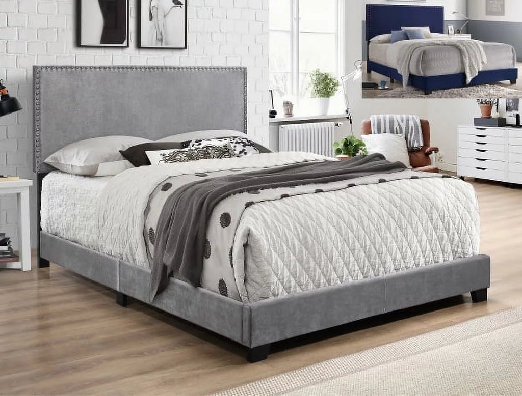 Black Faux Leather Queen Bed R319082