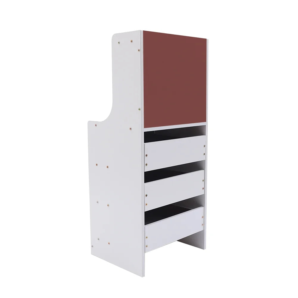 White 3 Drawer Nightstand with Storage Shelf T287